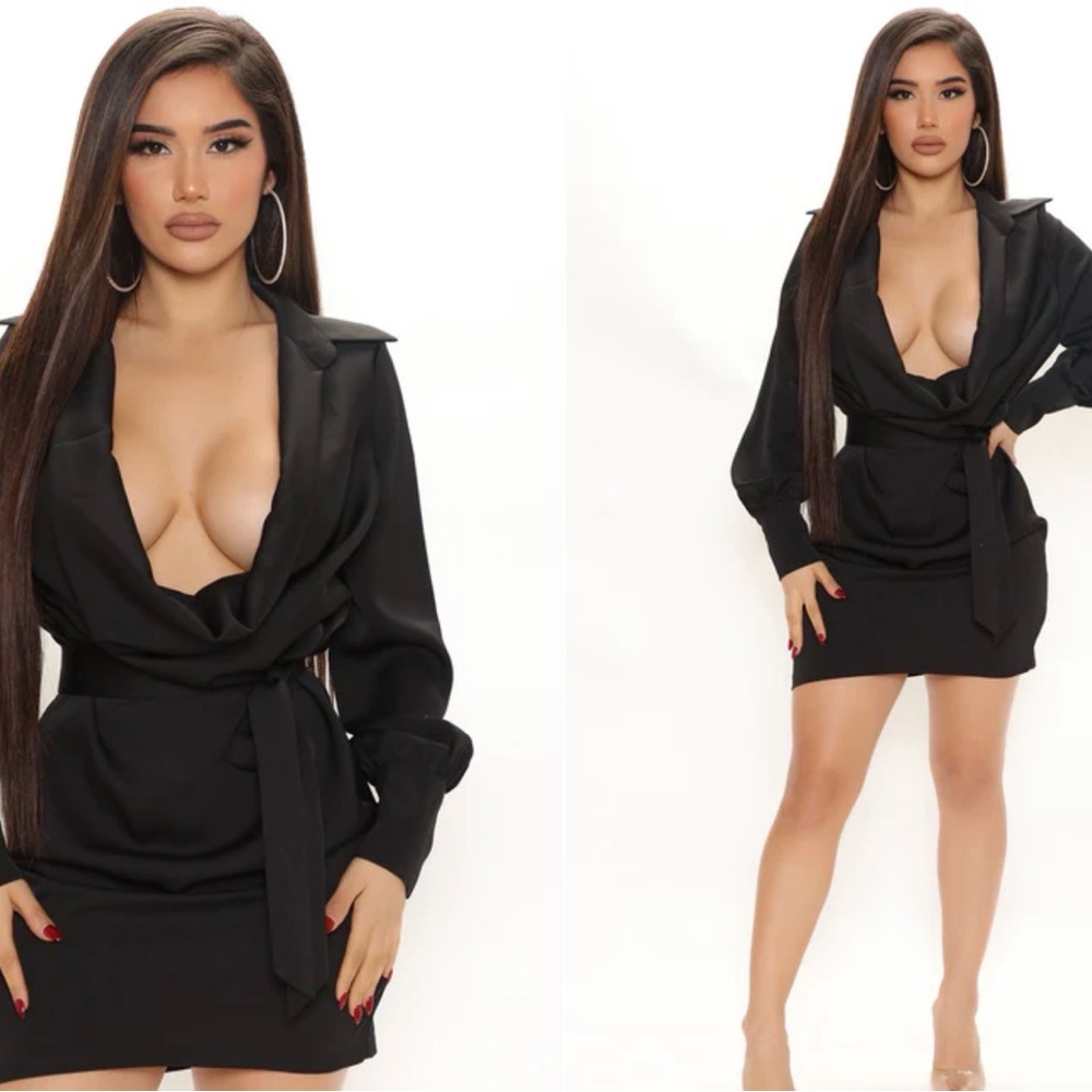 Fashion Nova Black Long Sleeve Dress